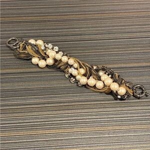 J. Crew Pearl Crystal Twist Bracelet